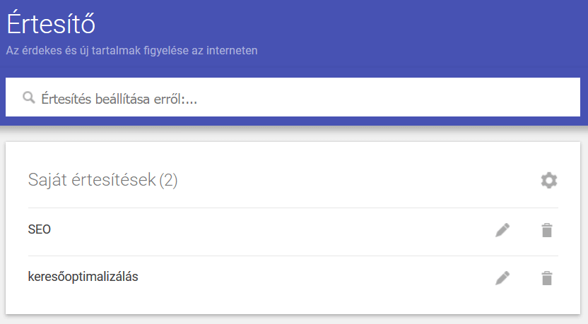 Google értesítés