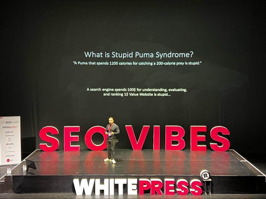 Előadó beszél a SEO Vibes konferencián